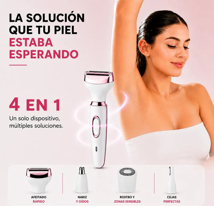 Depiladora Eléctrica 4 en 1 — Sin Dolor, Sin Citas y Sin Gastar de Más