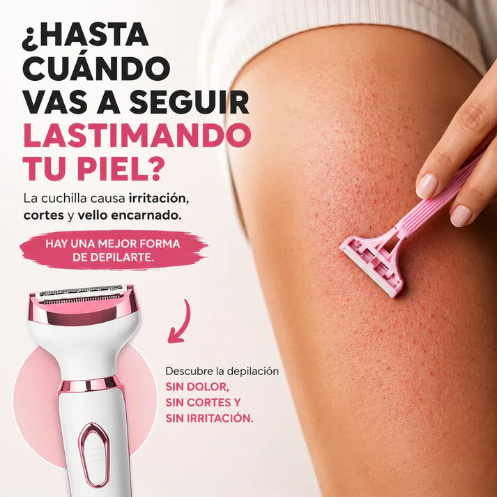 Depiladora Eléctrica 4 en 1 — Sin Dolor, Sin Citas y Sin Gastar de Más
